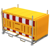 SET | with 20 panel fence | on stacking pallet | without lamp adapter | with red/white foil, type RA1/A | type of barrier NOX yellow